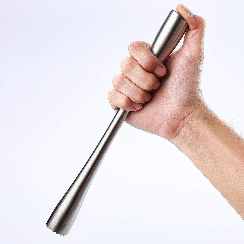 JXS 10" 255MM Stainless Steel Sturdy Cocktail Muddler, Professional Well Made Dishwasher Safe Muddler Bar Tool - Image 5